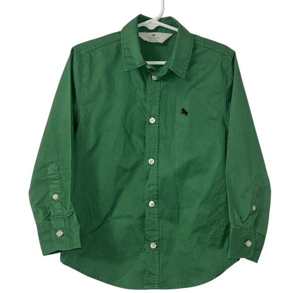 H&M Boys Green Button Down Shirt Bundle(Size 4-6yrs) - Picture 3 of 7